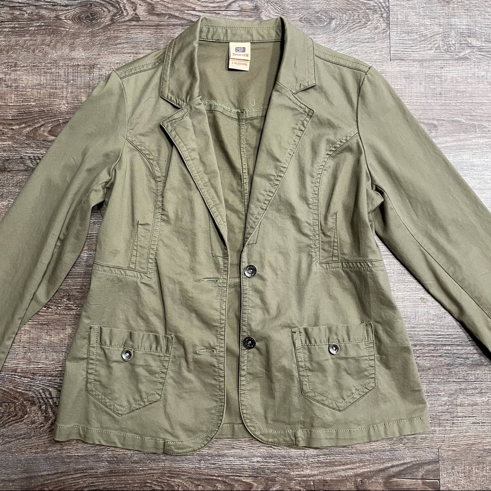 Olive green jacket blazer utility jacket